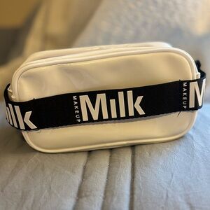 Milk Makeup Signature Travel Pouch- White & Black